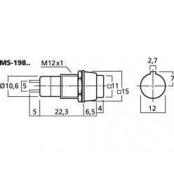 Monacor MS-198/SW Przełącznik wciskany, czarny